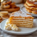 A cozy display of easy Russian desserts including pancakes, cookies, and a slice of honey cake